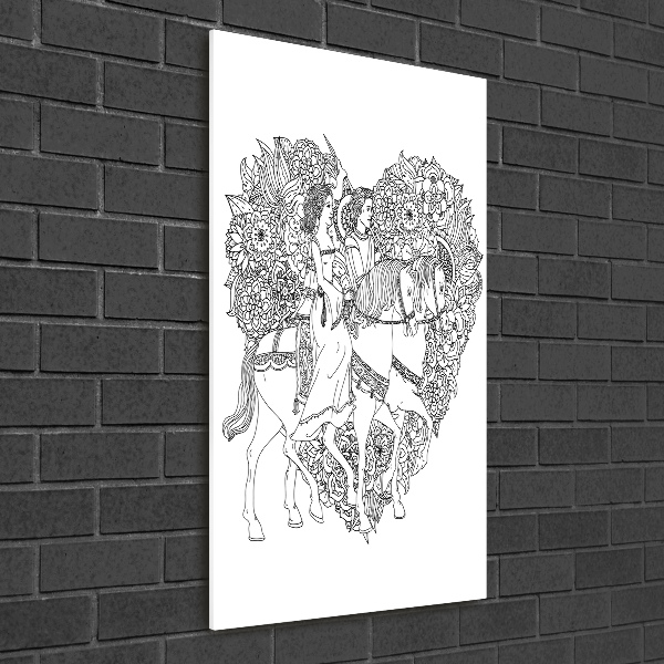 Quadro in vetro acrilico verticale Donna e uomo