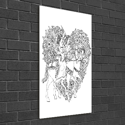 Quadro in vetro acrilico verticale Donna e uomo