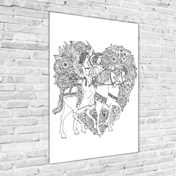 Quadro in vetro acrilico verticale Donna e uomo