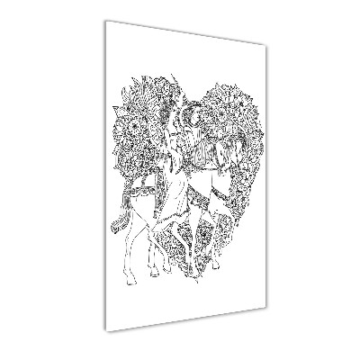 Quadro in vetro acrilico verticale Donna e uomo