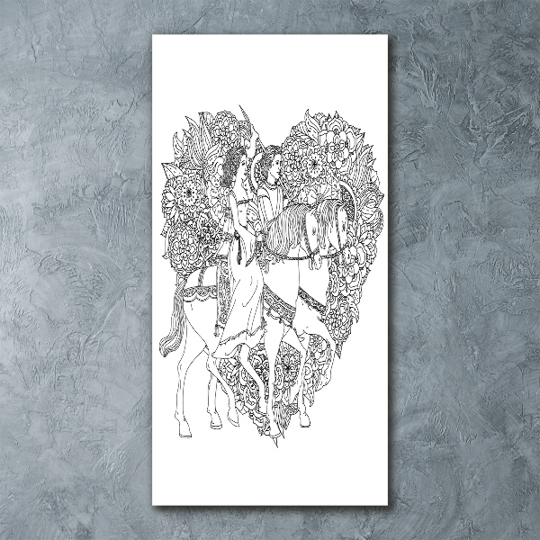 Quadro in vetro acrilico verticale Donna e uomo