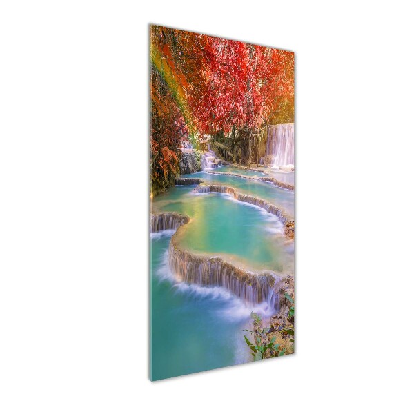 Quadro in vetro acrilico verticale Cascata in autunno