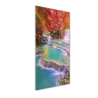 Quadro in vetro acrilico verticale Cascata in autunno