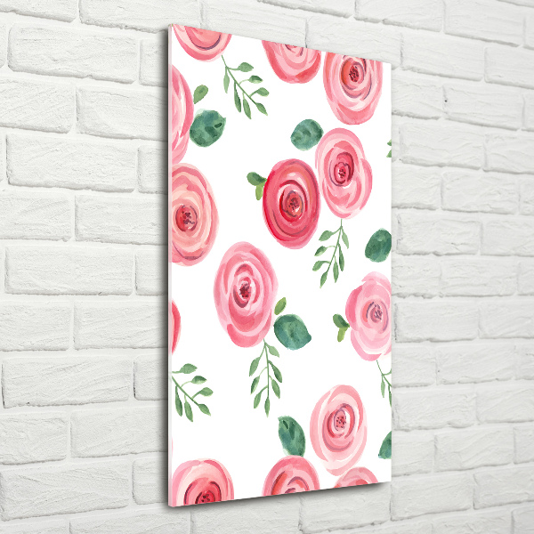 Quadro acrilico verticale Rose rosa