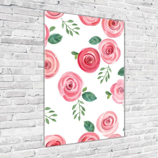 Quadro acrilico verticale Rose rosa