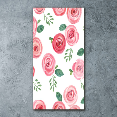 Quadro acrilico verticale Rose rosa