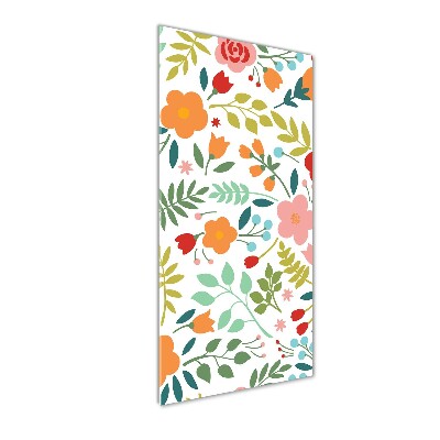 Quadro vetro acrilico verticale Fiori colorati