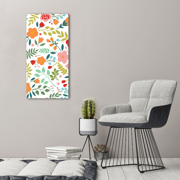 Quadro vetro acrilico verticale Fiori colorati