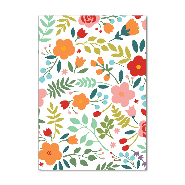 Quadro vetro acrilico verticale Fiori colorati