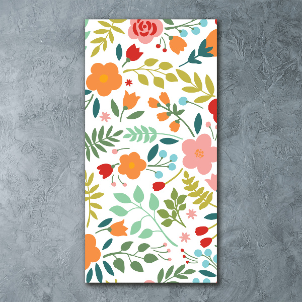 Quadro vetro acrilico verticale Fiori colorati