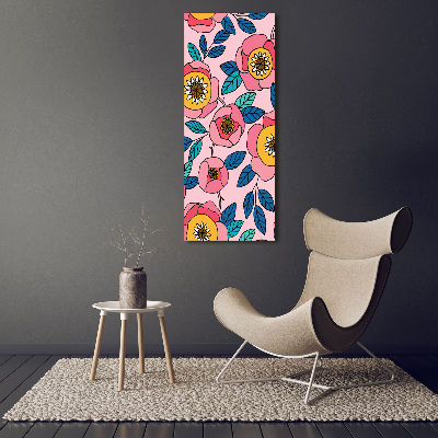 Quadro stampa su vetro acrilico verticale Fiori colorati