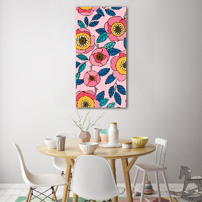 Quadro stampa su vetro acrilico verticale Fiori colorati