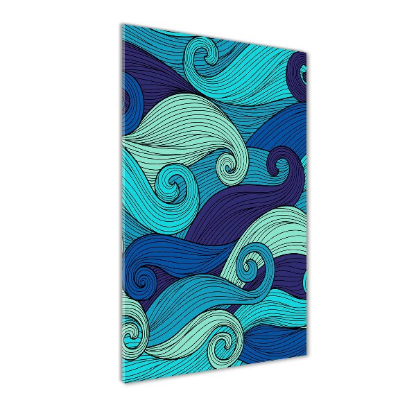 Quadro in vetro acrilico verticale Onde astratte