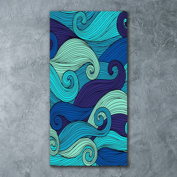 Quadro in vetro acrilico verticale Onde astratte