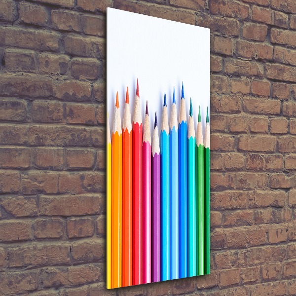 Quadro vetro acrilico verticale Matite colorate