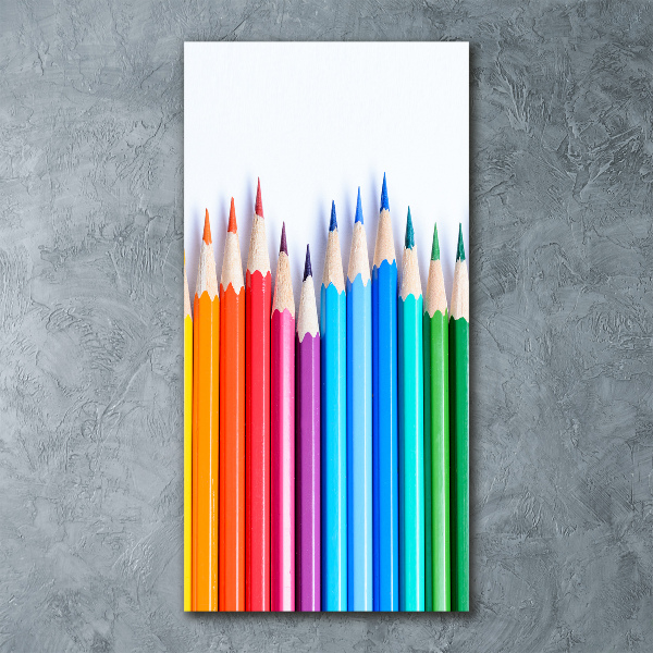Quadro vetro acrilico verticale Matite colorate