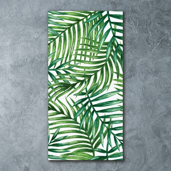 Quadro stampa su vetro acrilico verticale Foglie di palma