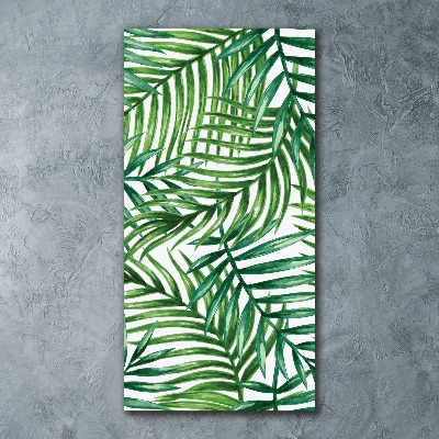 Quadro stampa su vetro acrilico verticale Foglie di palma