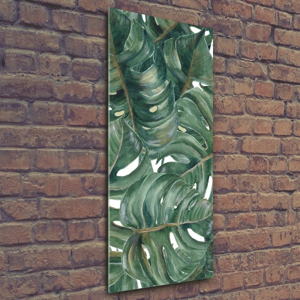 Quadro in vetro acrilico verticale Monstera