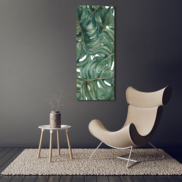 Quadro in vetro acrilico verticale Monstera