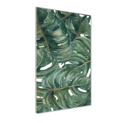 Quadro in vetro acrilico verticale Monstera
