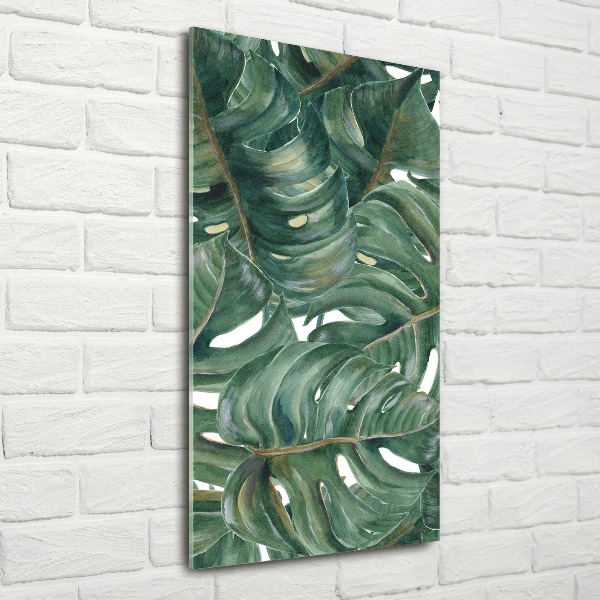 Quadro in vetro acrilico verticale Monstera