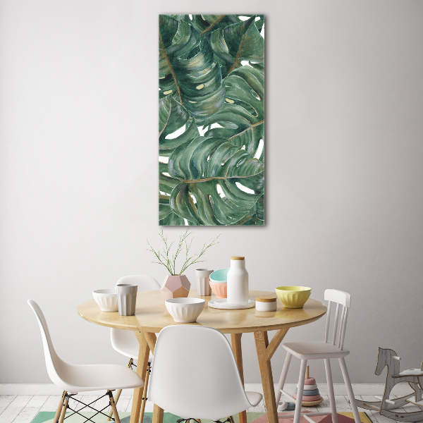 Quadro in vetro acrilico verticale Monstera
