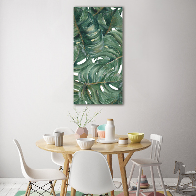 Quadro in vetro acrilico verticale Monstera