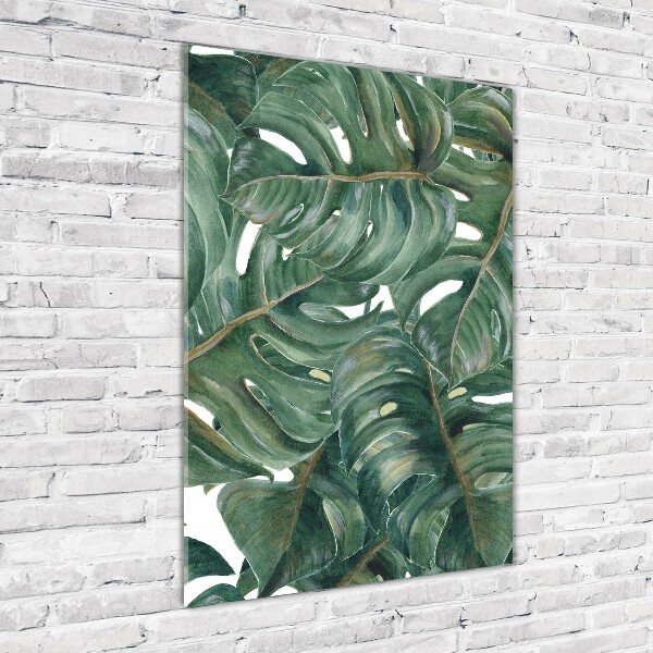 Quadro in vetro acrilico verticale Monstera