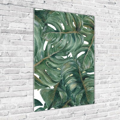 Quadro in vetro acrilico verticale Monstera