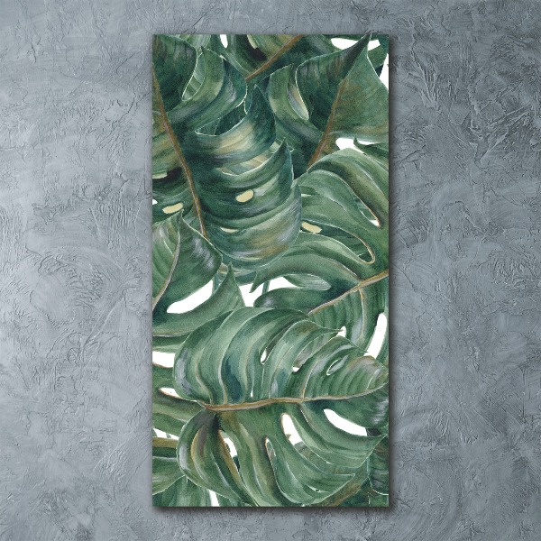 Quadro in vetro acrilico verticale Monstera