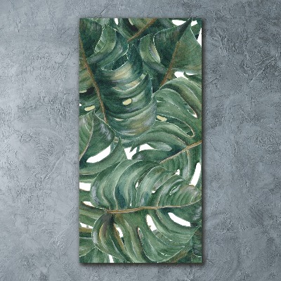 Quadro in vetro acrilico verticale Monstera