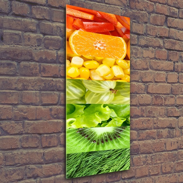 Quadro in vetro acrilico verticale Frutta e verdura