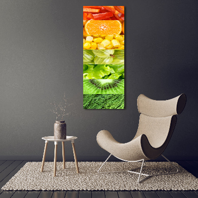 Quadro in vetro acrilico verticale Frutta e verdura