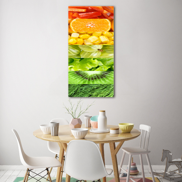 Quadro in vetro acrilico verticale Frutta e verdura
