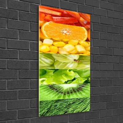 Quadro in vetro acrilico verticale Frutta e verdura