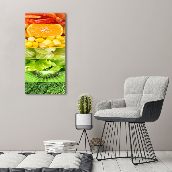 Quadro in vetro acrilico verticale Frutta e verdura