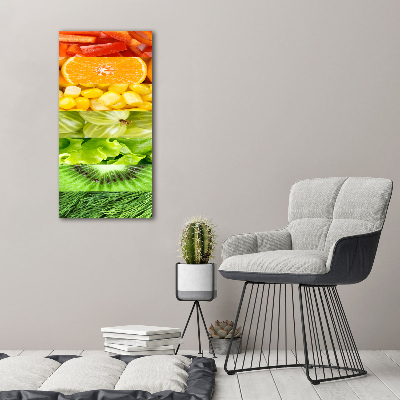 Quadro in vetro acrilico verticale Frutta e verdura