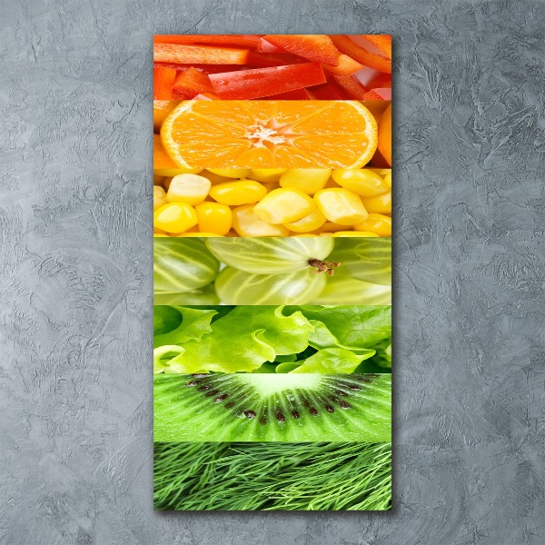 Quadro in vetro acrilico verticale Frutta e verdura