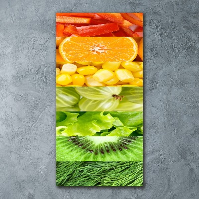 Quadro in vetro acrilico verticale Frutta e verdura