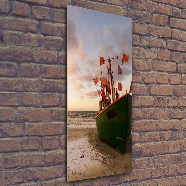 Quadro stampa su vetro acrilico verticale Barca da pesca