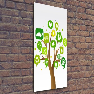 Quadro in vetro acrilico verticale Albero ecologico