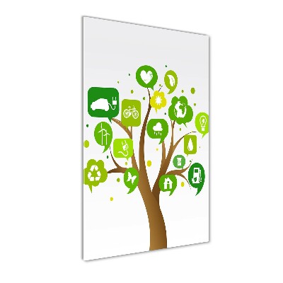 Quadro in vetro acrilico verticale Albero ecologico