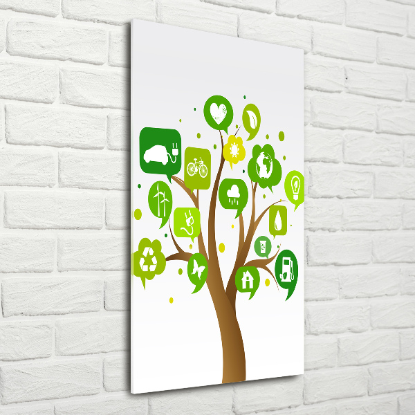 Quadro in vetro acrilico verticale Albero ecologico