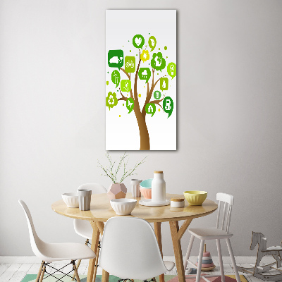 Quadro in vetro acrilico verticale Albero ecologico