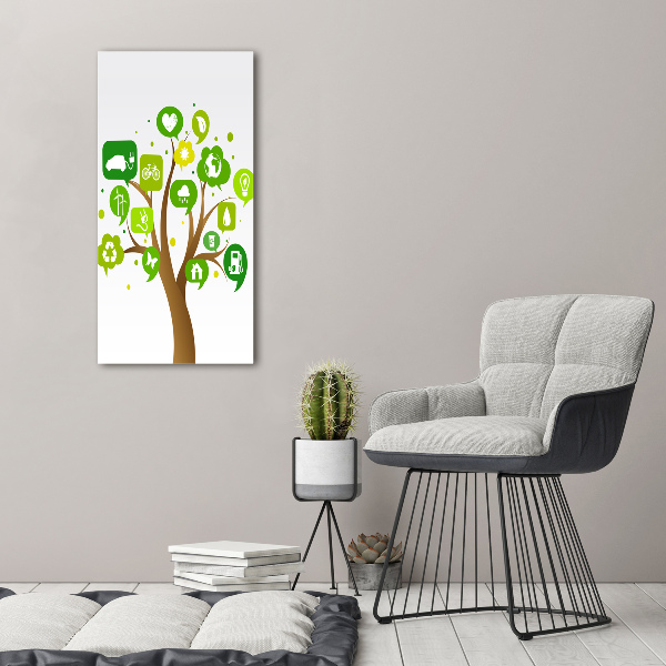 Quadro in vetro acrilico verticale Albero ecologico