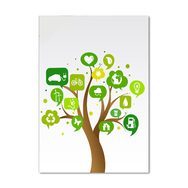 Quadro in vetro acrilico verticale Albero ecologico