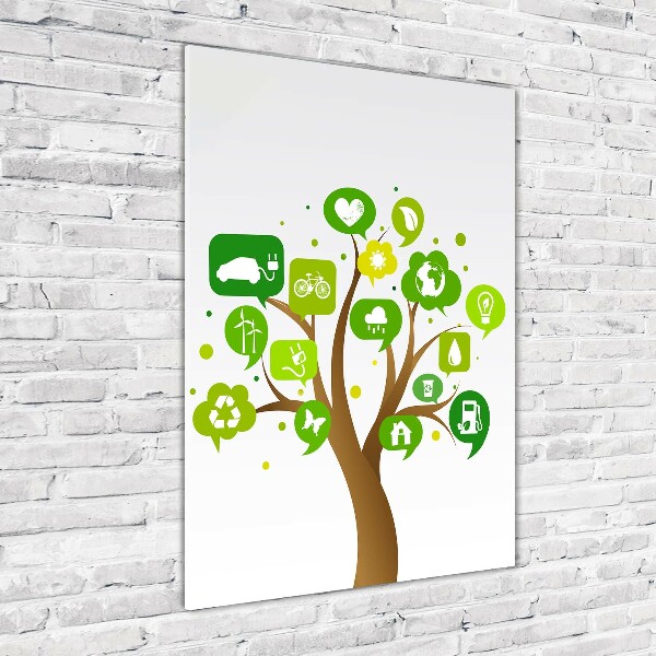 Quadro in vetro acrilico verticale Albero ecologico