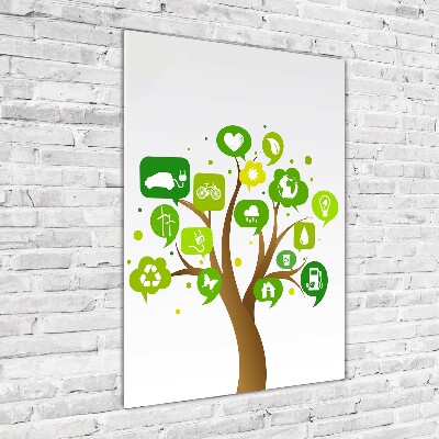 Quadro in vetro acrilico verticale Albero ecologico