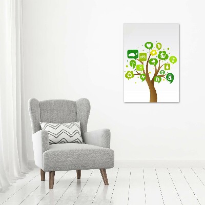 Quadro in vetro acrilico verticale Albero ecologico